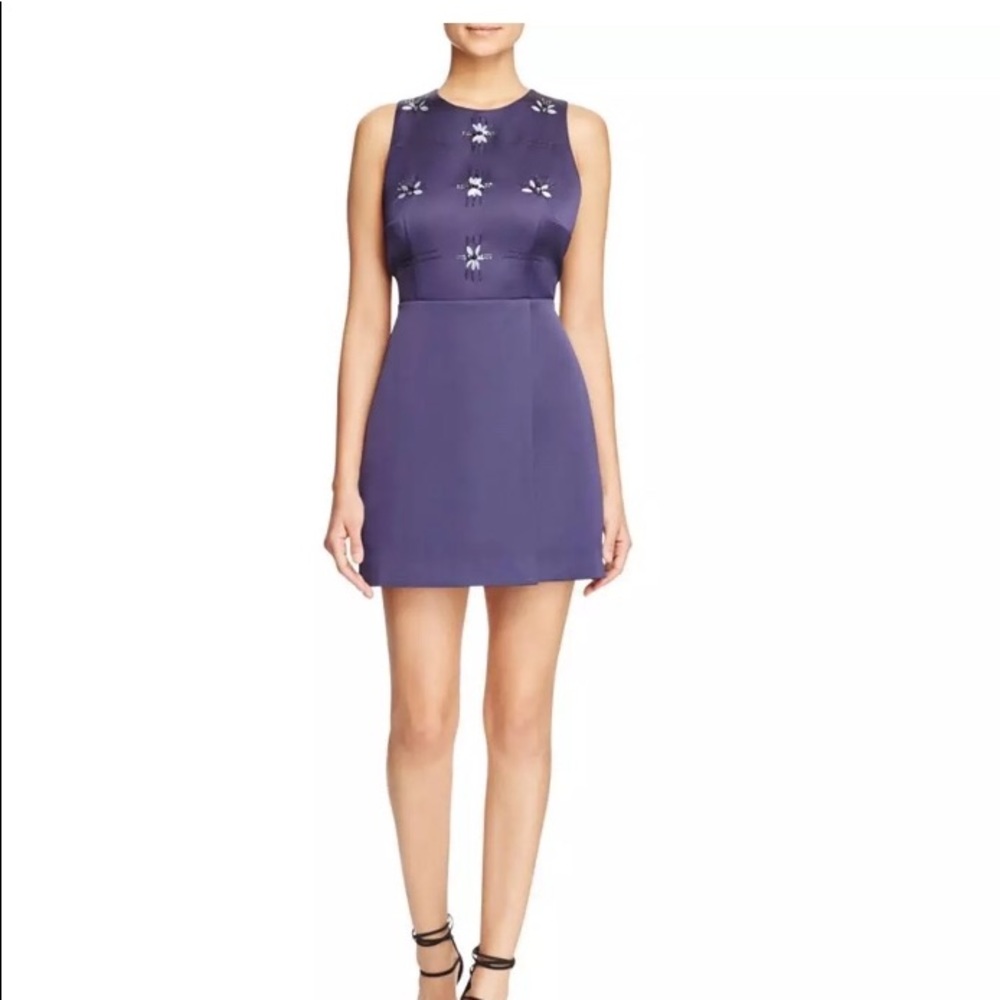 Keepsake Take Me Away Embellished Navy Dress